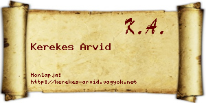 Kerekes Arvid névjegykártya